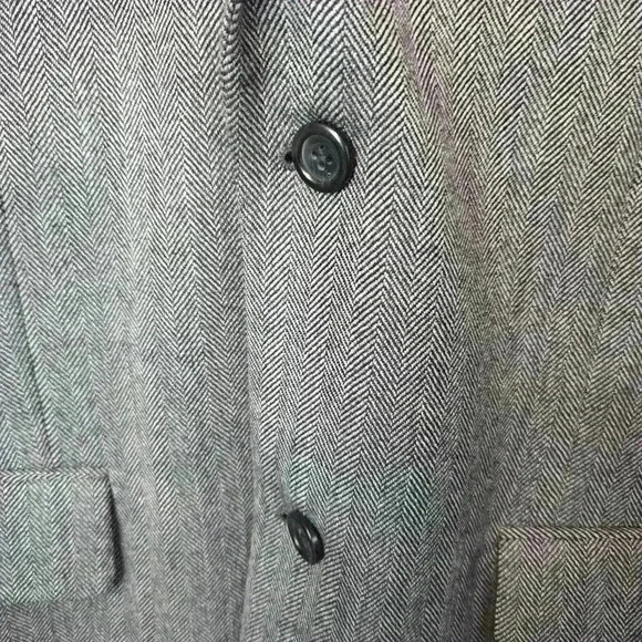 100% Lambswool Joseph & Feiss Men's Blazer Sports Coat 44R Gray Herringbone - Picture 5 of 14